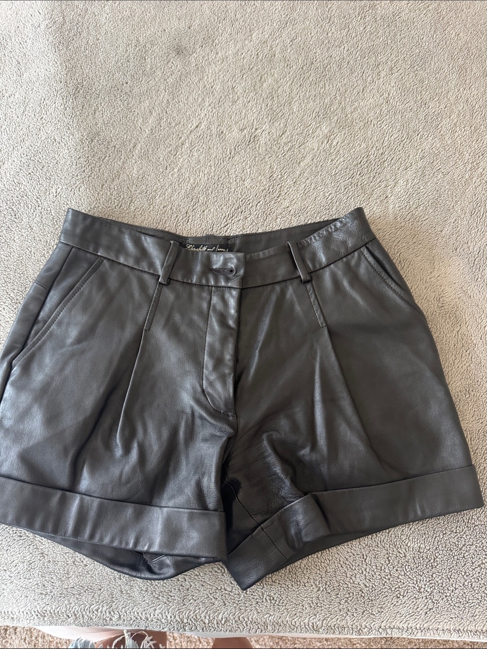 Elizabeth & James Lamb Leather Pleated Women’s Shorts size 8